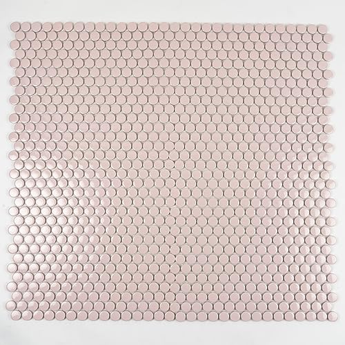 Porcelain Penny Round 0.99 sq ft/Piece Pack of 1,Glossy Pink