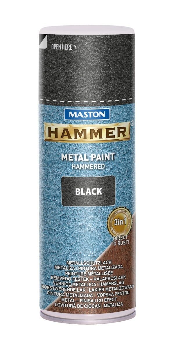 Maston Hammer Hammered Metal Spray Paint Black