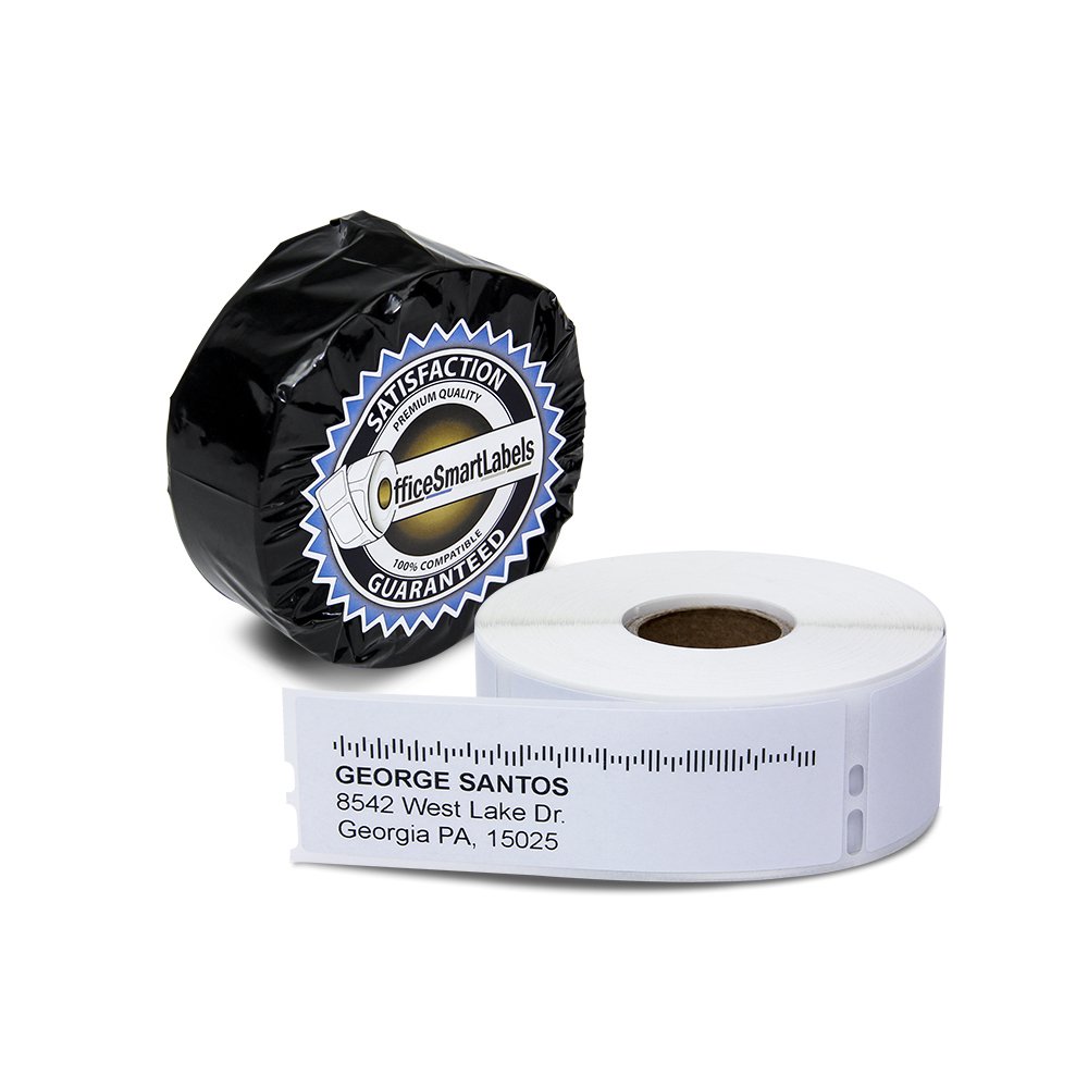 OfficeSmartLabels 1-1/8" x 3-1/2" Address Labels, Compatible with 30252 (001 Roll - 350 Labels Per Roll)