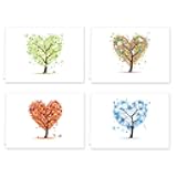 Seasons of Life Note Card Assortment Pack/Set Of 24 Greeting Cards And White Envelopes / 4 7/8