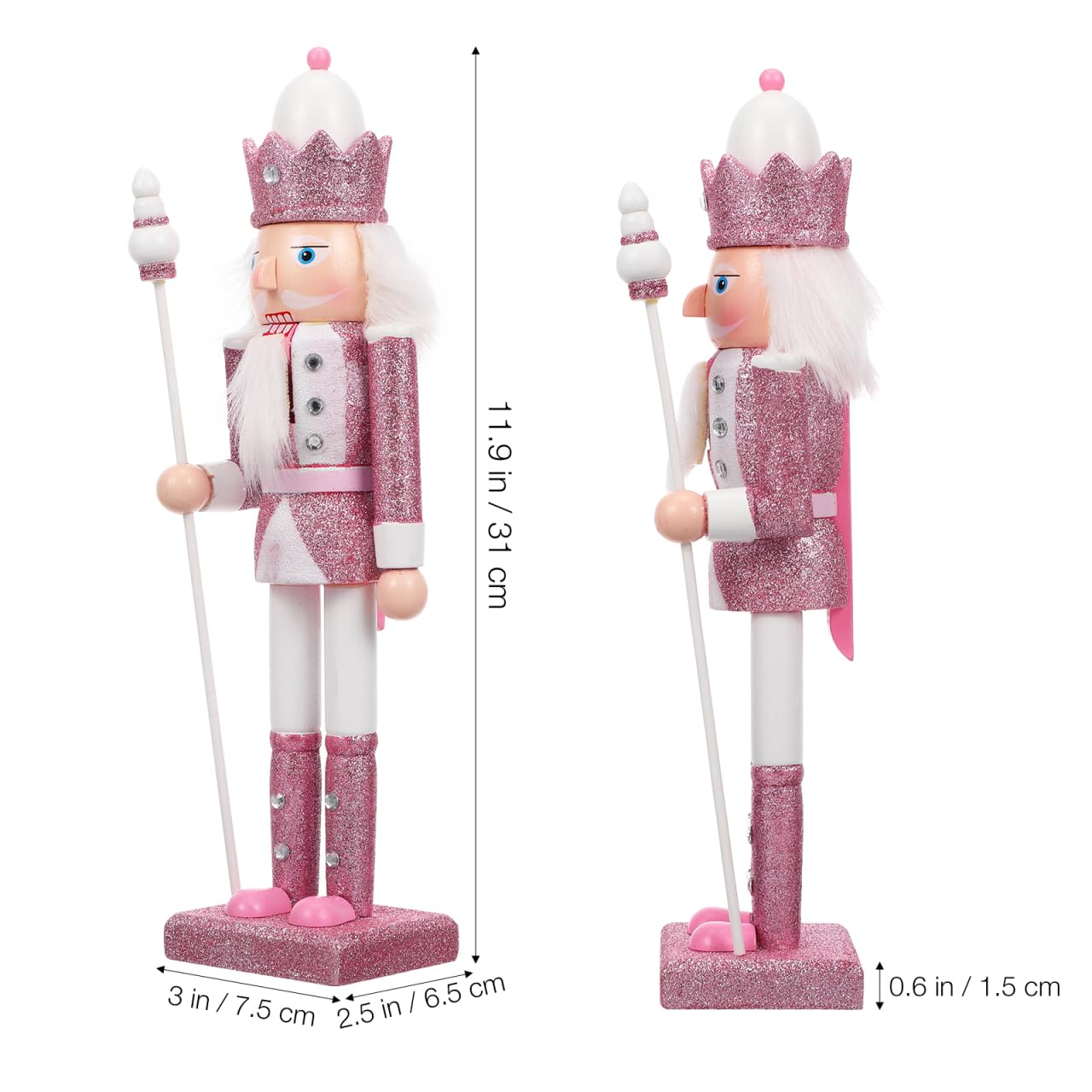 POPETPOP Weihnachten Nussknacker Soldat Figur Dekorationen: Holz Weihnachten Nussknacker - Mini Soldat Figuren für Tisch Arbeitsplatte Kamin Fensterbank