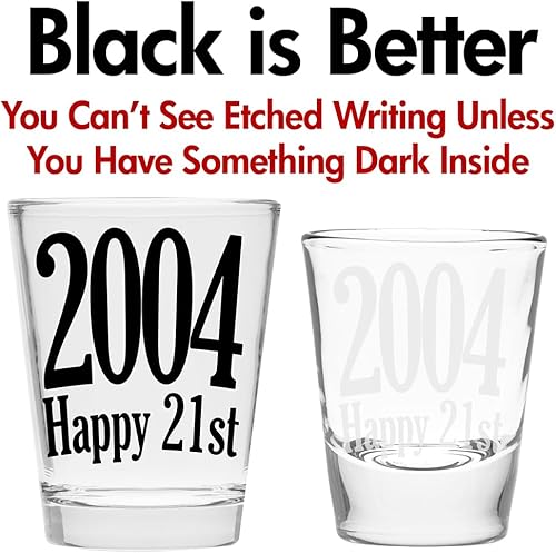 Miniatura 5 de Make Em Laugh Vaso de chupito de feliz 21 cumpleaños 2003  Regalo de cumpleaños  Celebra los veintiuno  Regalos de 21 cumpleaños para él o regalos