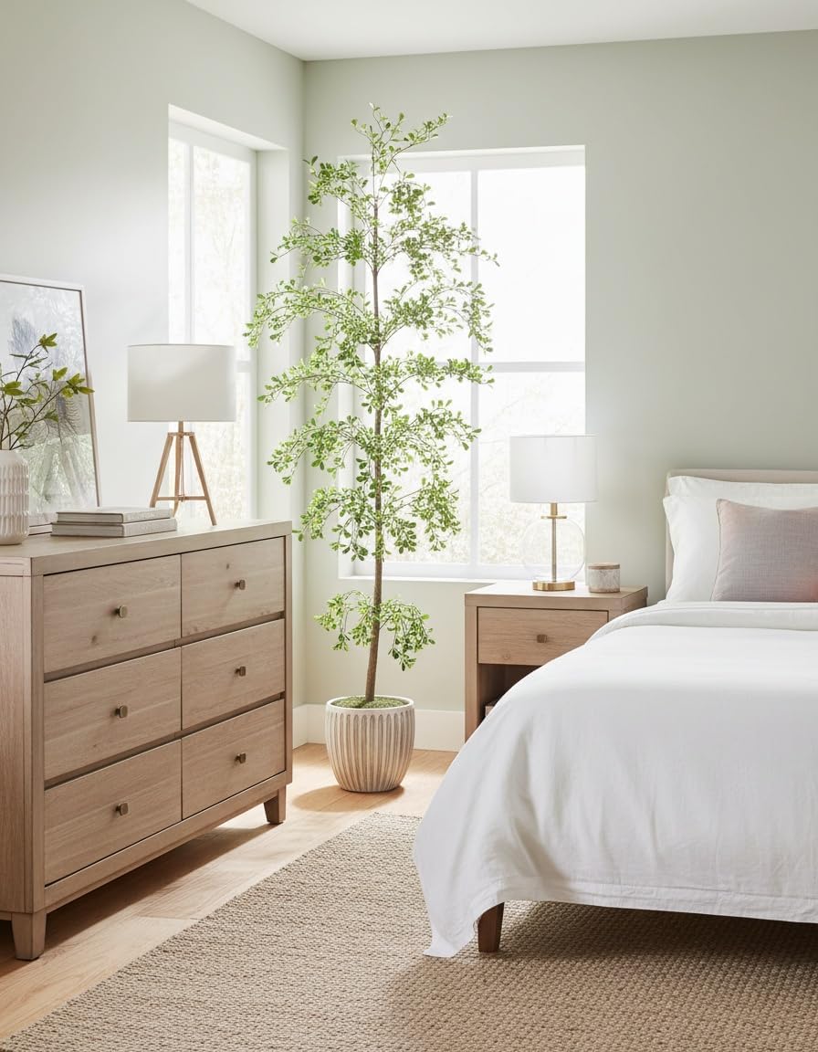 Shady Lady Faux Tree 7ft for Home Décor Black Olive Tree 84inches Realistic Fake Potted Plants with Moss Indoor Bucida Buceras Artificial Tall Trees with Natural Wood Trunk Housewarming Outdoor - Image 6