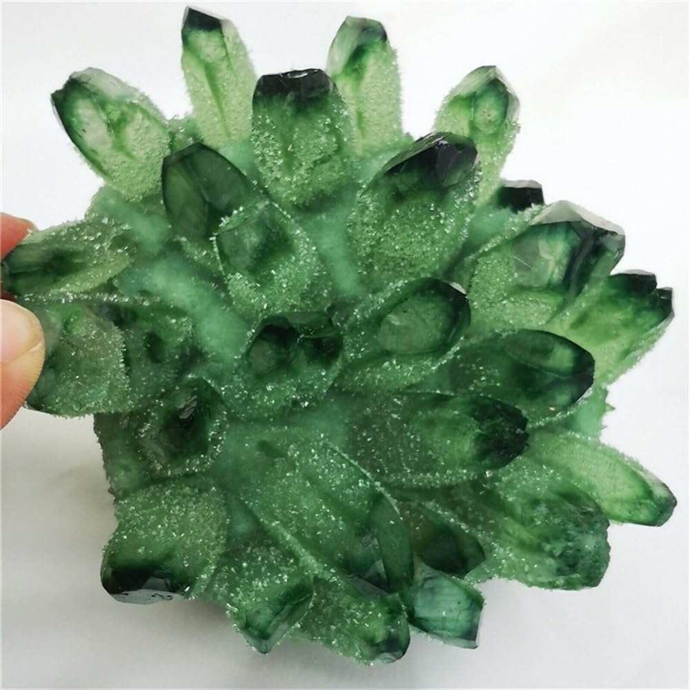 KJEBVHIRS Green Ghost Quartz Crystal Cluster Crystals Raw Gemstone for Home&Office Decoration Ornaments (Size : 500-600g)