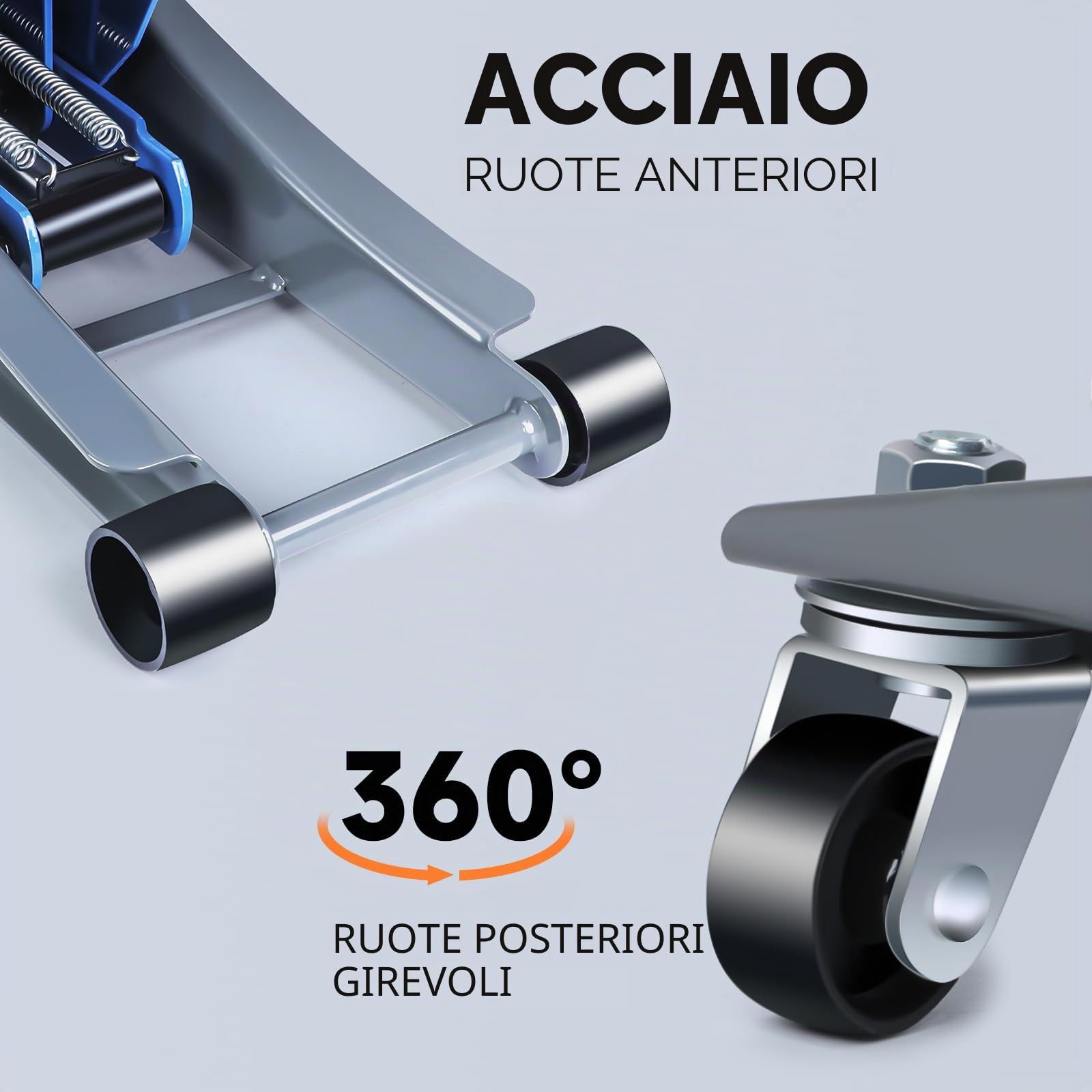 LARBANKE Martinetto idraulico a basso profilo da 3 tonnellate, costruito con alluminio e acciaio durevoli, cric da pavimento con sistema a doppia pompa per un sollevamento rapido, capacità 2993,7 kg