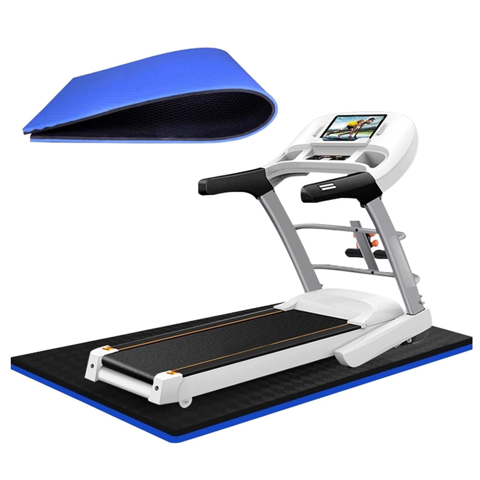 Tappetino per tapis roulant Tappetino for tapis roulant, tappetino for attrezzi da allenamento, tappetino yoga resistente ad alta densità, tappetino antivibrante in schiuma EVA, isolamento acustico(Bl