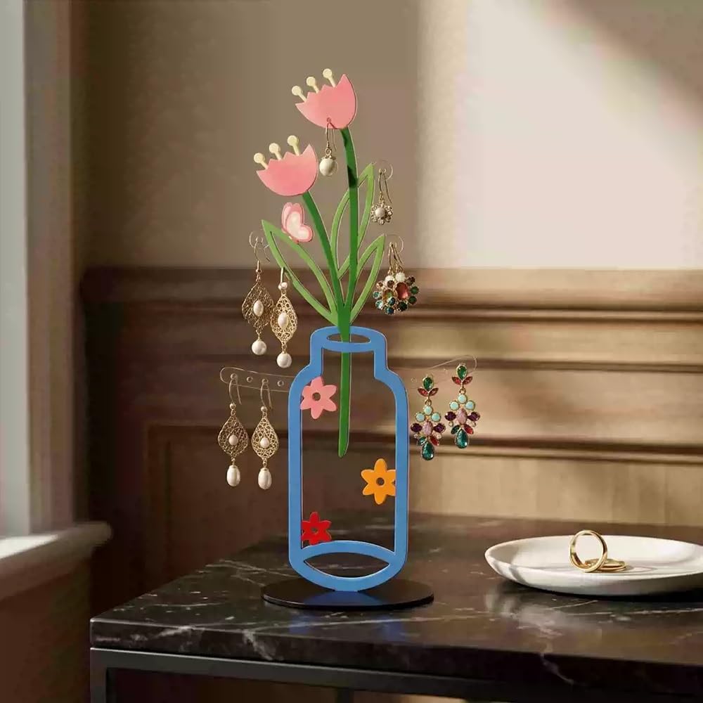 Organizzatore Vintage Metal Vase Jewelry Display Stand Earring Holder