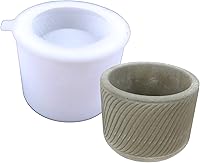 Vista 17 de Moldes de macetas de flores de concreto de silicona, moldes de plantador de cemento y arcilla de silicona, moldes redondos de cuenco de resina