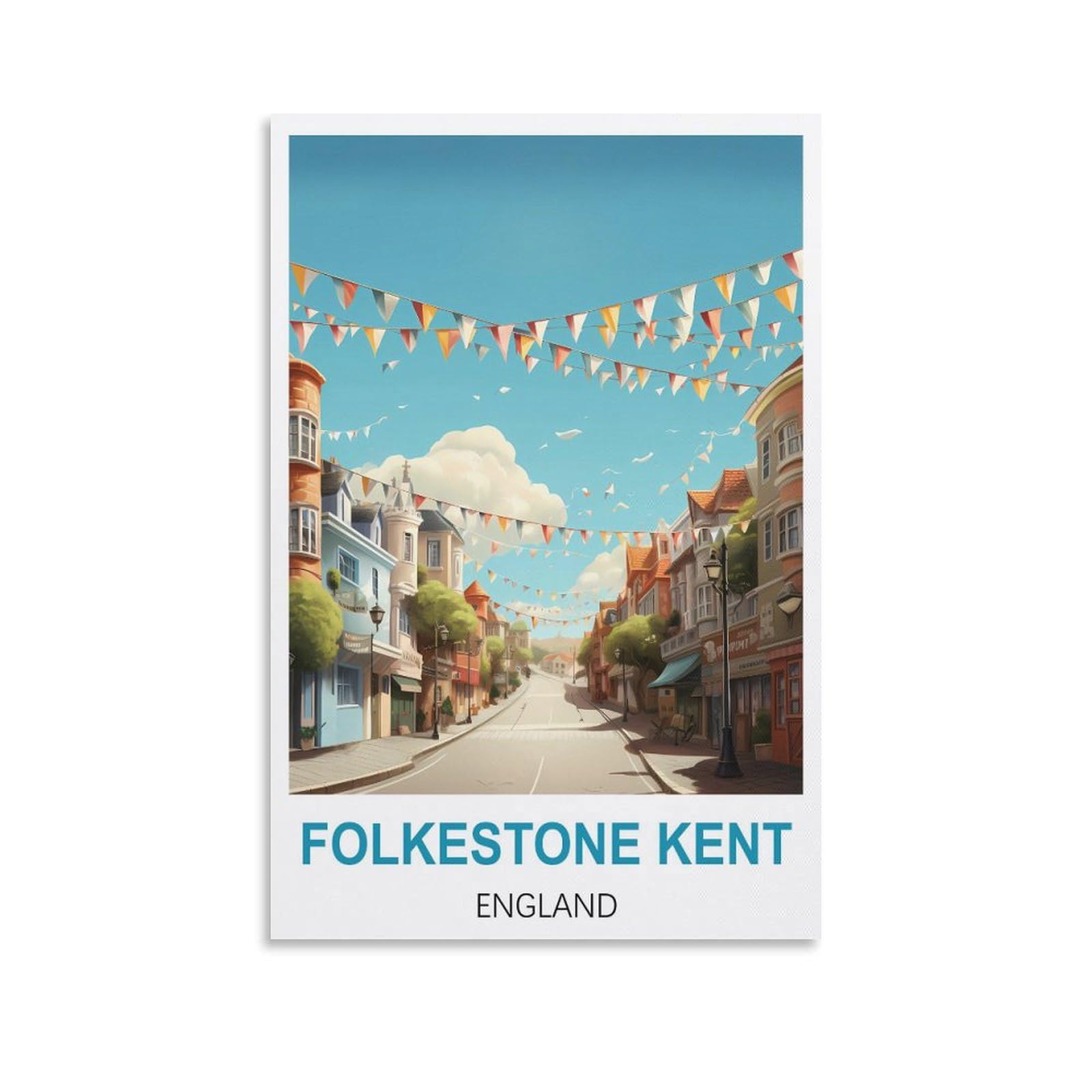 Metal Signs,Folkestone Kent England,Tin Sign Retro Wall Art Poster for Home Man Cave, Cafe Bar Wall Decor 30x40cm