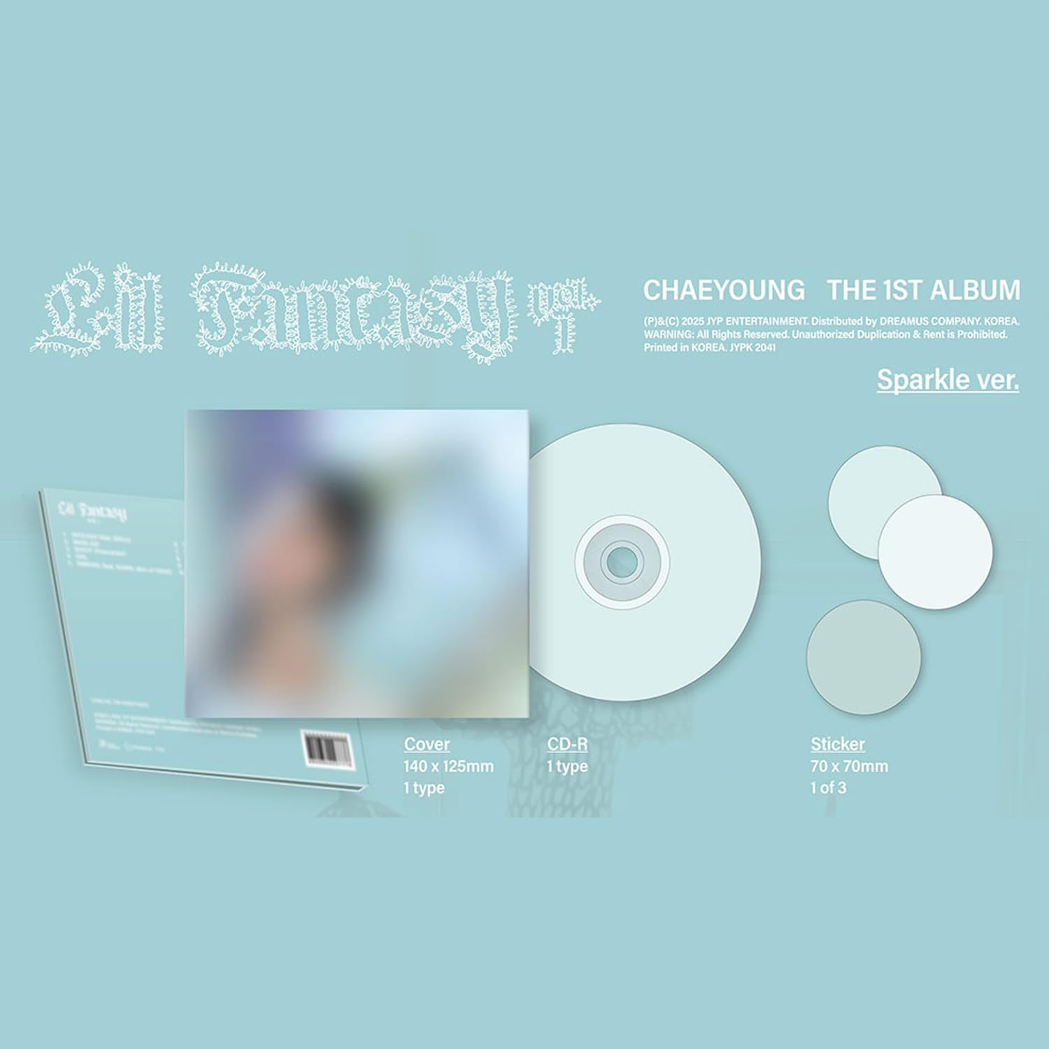 TWICE CHAEYOUNG - The 1st Album [LIL FANTAST vol.1] (Sparkle Ver.) Cover R + Sticker + Photobook + Folded Poster + Gift