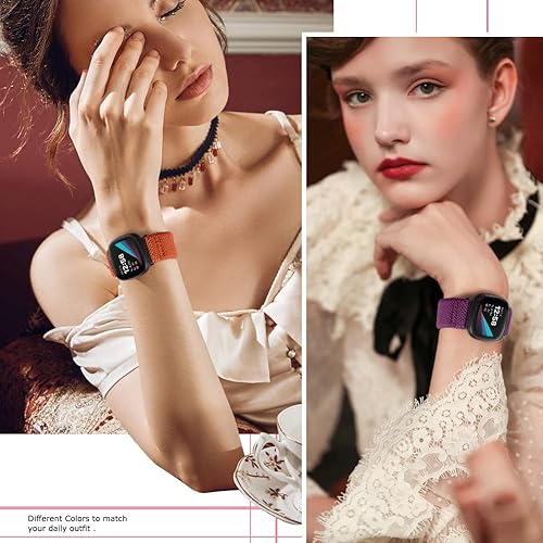 Miniatura 6 de Tiptops Paquete de 10 bandas elásticas compatibles con Fitbit SenseFitbit Versa 3 bandas Fitbit Versa 4 bandas para mujeres y hombresFitbit Sense 2