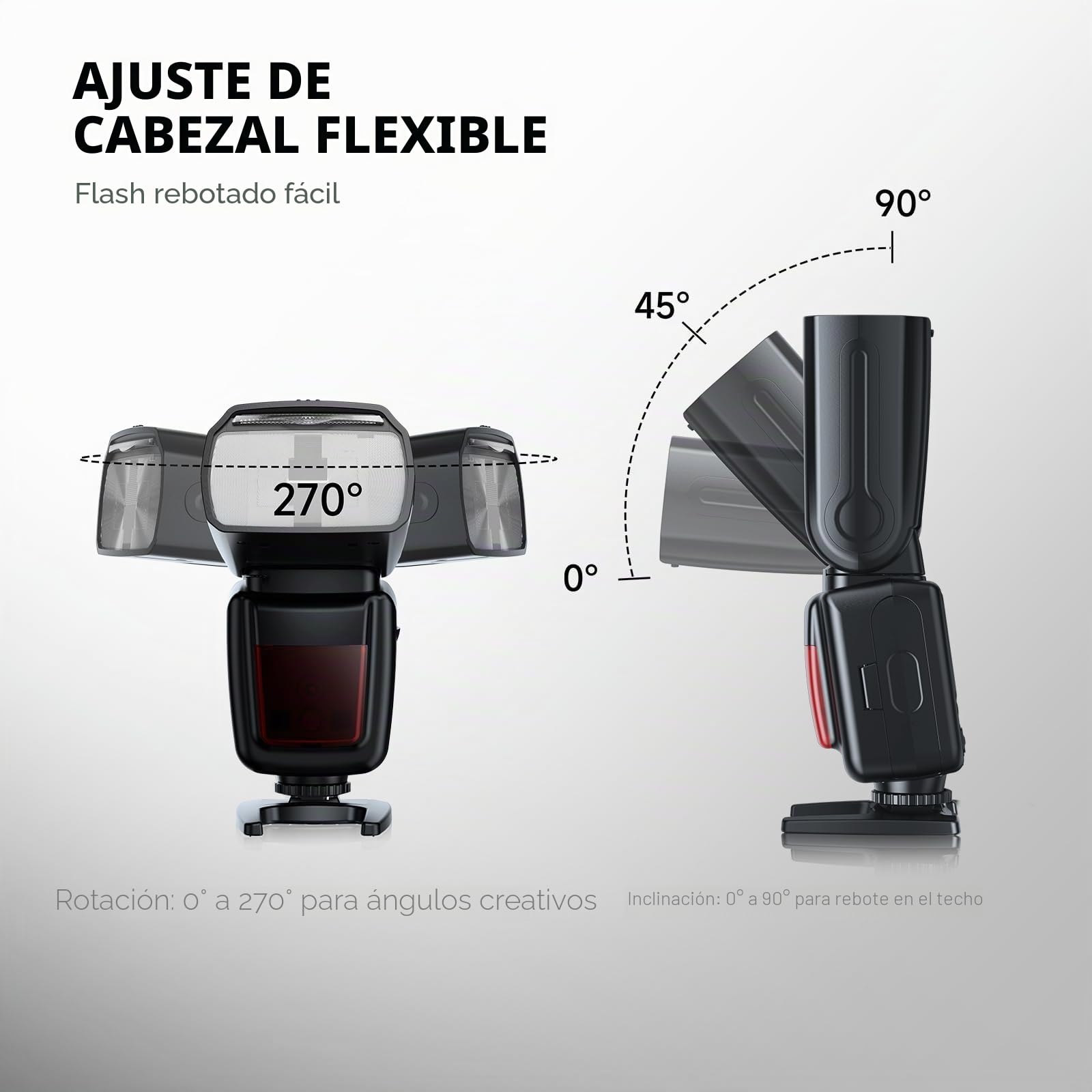 PHOTOOLEX Flash Speedlite 2.4G con disparador inalámbrico para Canon, Nikon, Sony, Panasonic, Olympus, Pentax, Fujifilm Sigma Minolta y otros SLR Digital