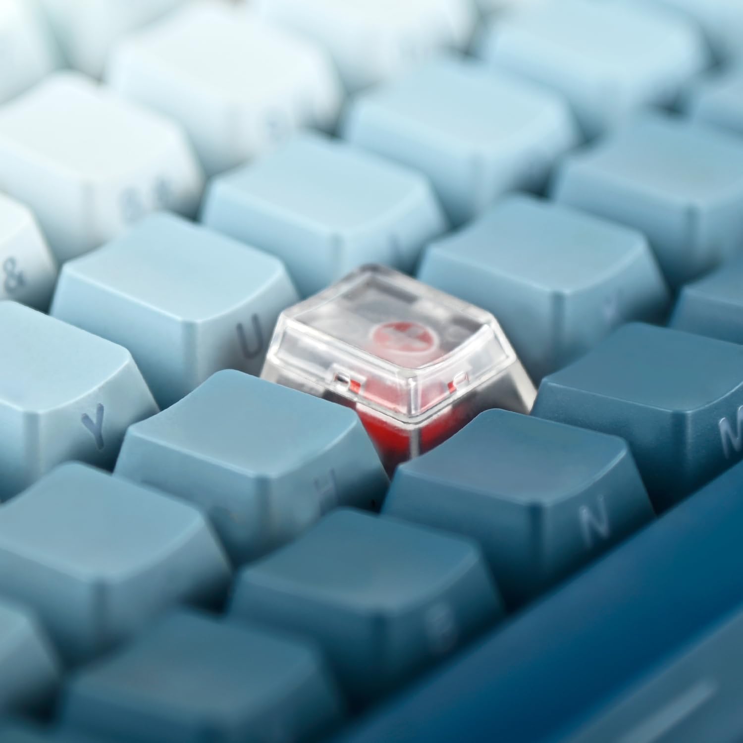 BTXETUEL Sofort benutzerdefinierte doppellagige Tastenkappen mit transparenter Abdeckkappe für selbstgemachte abnehmbare Aufkleber oder Papierreste, kompatibel mit Cherry MX-Schaltern (12 Stück