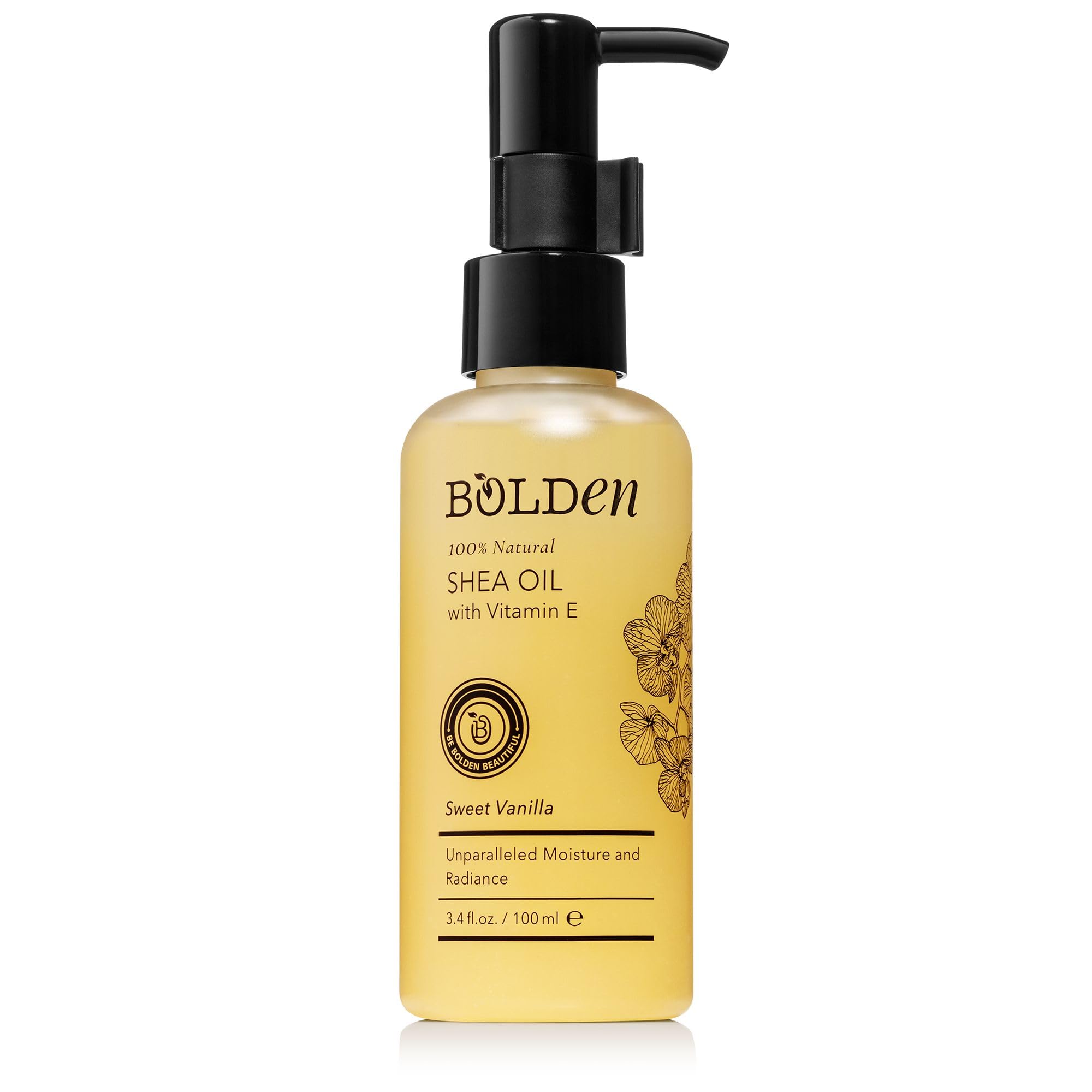 BOLDEN Sweet Vanilla Shea Oil For Skin and Hair | Moisturizing Body Oil with Vitamin E | Best Body Oil for Skin and Hair | 3.4 fl oz