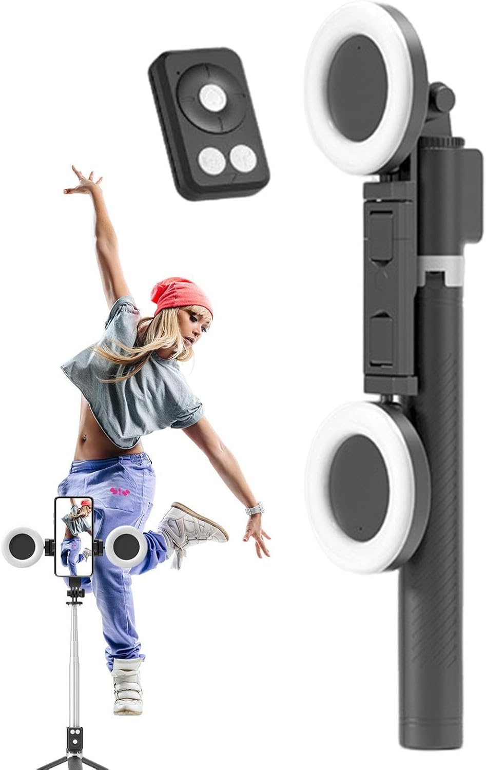 Phone Tripod – ABS + Stainless Steel 170cm | 6-in-1 Tripod Stand with Fill Light | Phone Holder | Adjustable Selfie Stand for Photography, Video Recording, Live Streaming, Vlogging, Travel, and Daily