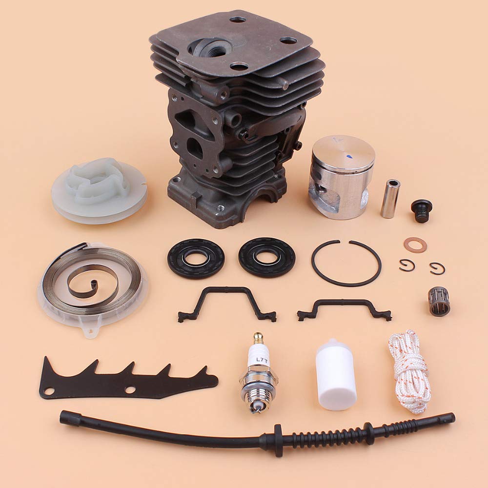DUNLAP Cilindro pistón Sello de Aceite polea de Arranque Resorte Parachoques Pico Apto for 450 445 450E Kit de reconstrucción de Motor de Motosierra de Gas-44MM