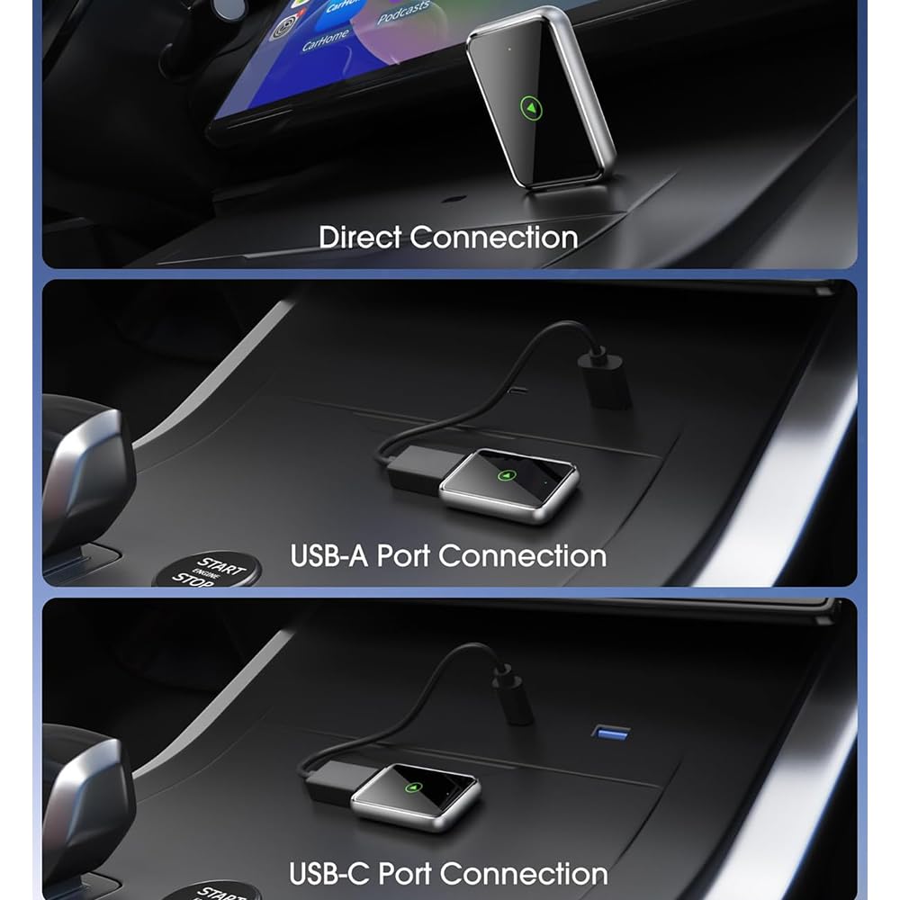 Adattatore Wireless CarPlay E Android Auto Per Toyota CHR (2019-2024) – Plug & Play, Controllo Vocale E Connessione Automatica
