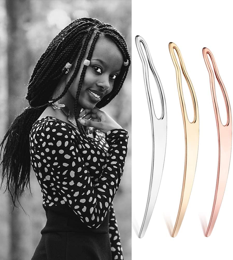 3Pcs Dreadlocks Tools, Interlocking Tools for Locs, Sisterlock and Dreadlocks Starter Tightening Accessories for Dreads. Easy Locking Needle Hair loc Maintenance Tool Kit
