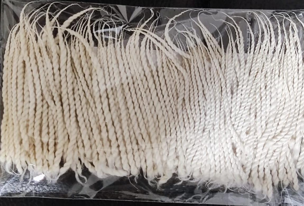 Sacredhaven Twisted Cotton 150 Cotton Wicks For Pooja, White Twisted Cotton Batti, Traditional Puja Diya Wicks (Twisted Cotton 150)