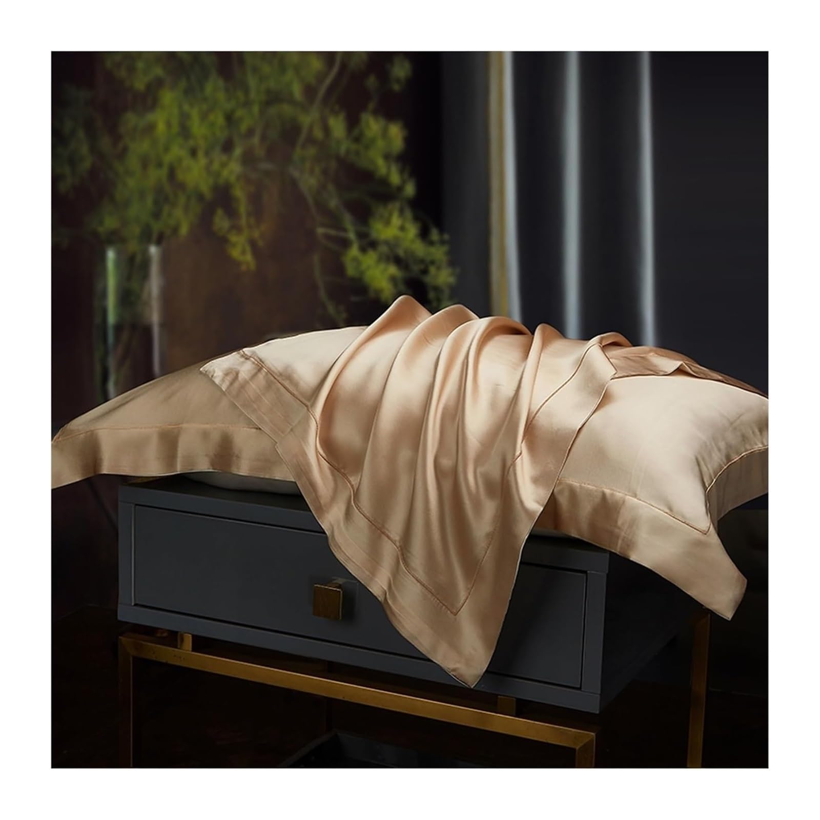 Silk Pillowcases, Pure Silk Pillowcase Real For Sleeping Hair And Skin Health Multicolor 480x740mm(Parmesean)
