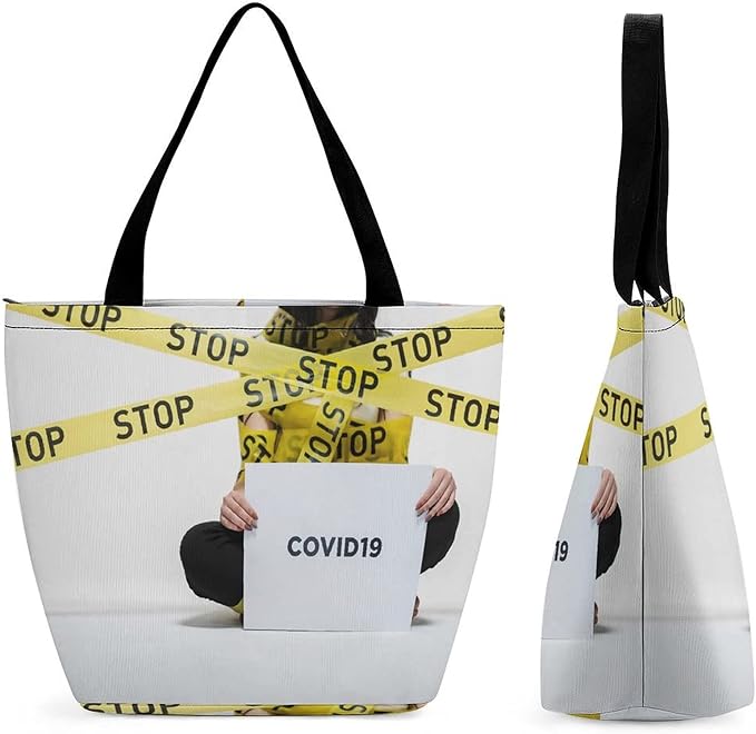 YANFIND Shopping Bag for Ladies Awareness Caution