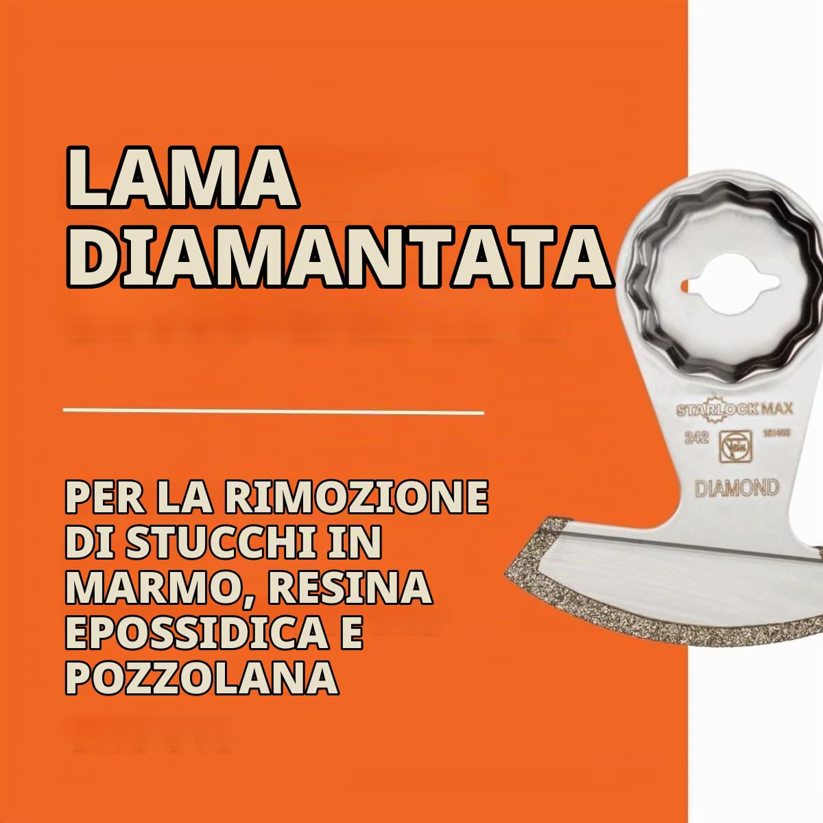 FEIN Lama diamantata, Attacco StarlockMax, Conf. 1 pz., Lama segmentata con larghezza di taglio 1,2 mm, Extra sottile