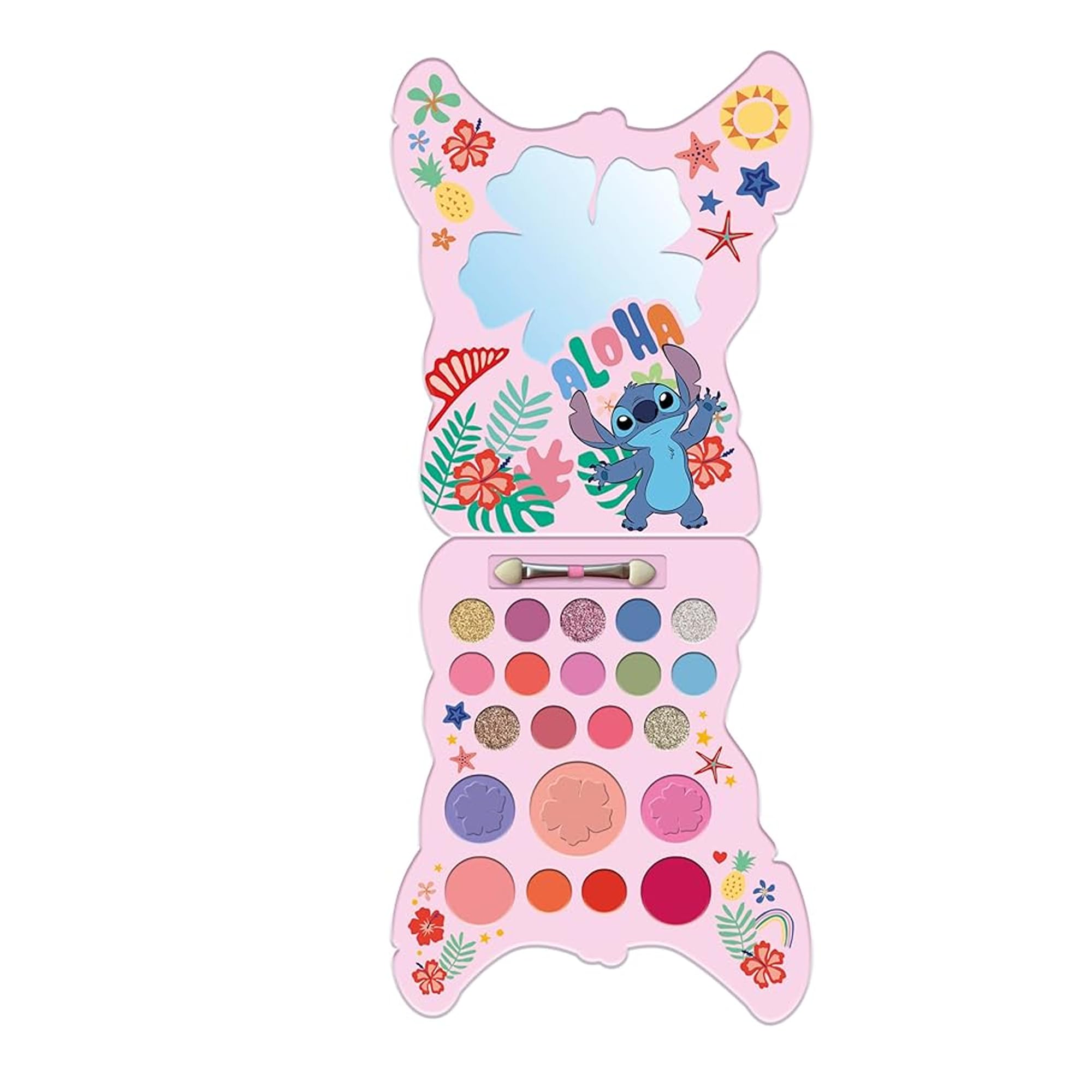 Disney Stitch Kids Make-Up Palette - Complete Cosmetic Kit with Eye Shadow, Blusher, Lip Gloss, Mirror & Brush - Image 2