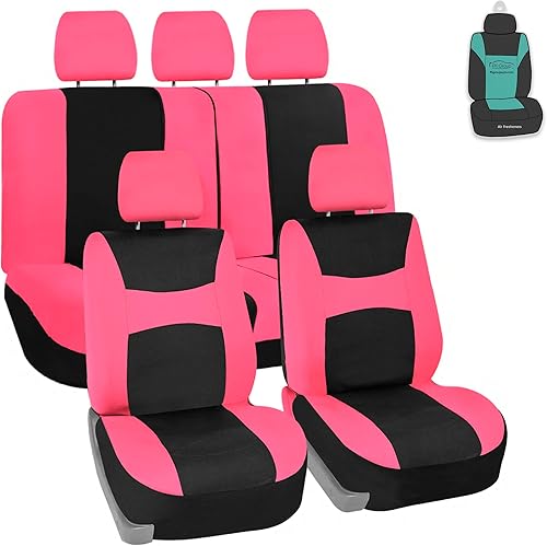 Juego de funda para asiento bolsas de aire de tela negra ligera y fresca FH Group FH-FB030115-SEAT lista para separar se ajusta a la mayoría de