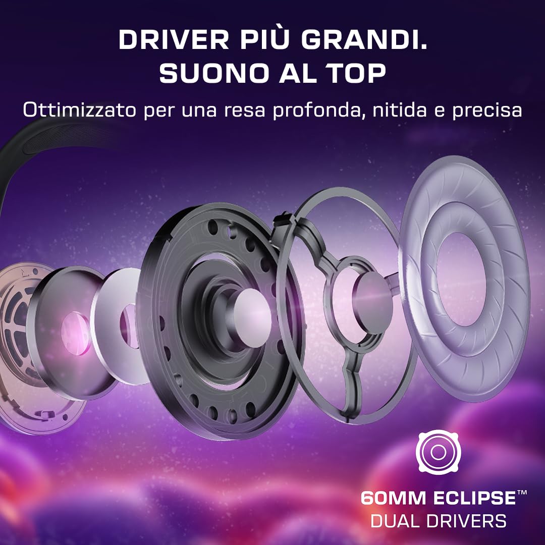 Turtle Beach Stealth Pro II Nero – Cuffie da gioco wireless premium per PC, Xbox Series X|S, PS5, PS4 con audio Hi Res wireless certificato, audio spaziale Dolby Atmos, riduzione attiva del rumore