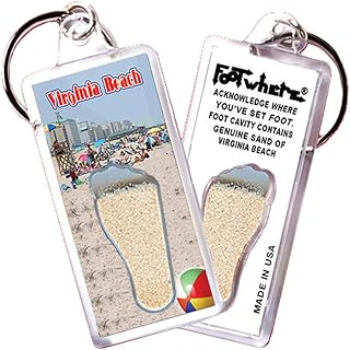 FootWhere Virginia Beach Souvenir Keychain. Made in USA