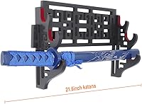 Vista 3 de Eforlife - Soporte de pared de terciopelo para espada, soporte de exhibición con tiras de fieltro para katana, wakizashi, Genji y espadas samurái