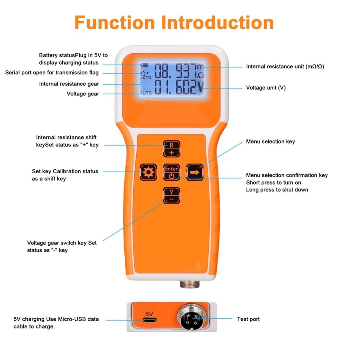 RC3563 Battery Voltage Internal Resistance Tester High-precision Trithium Lithium Iron Phosphate 18650 Battery Tester Ohmmeter