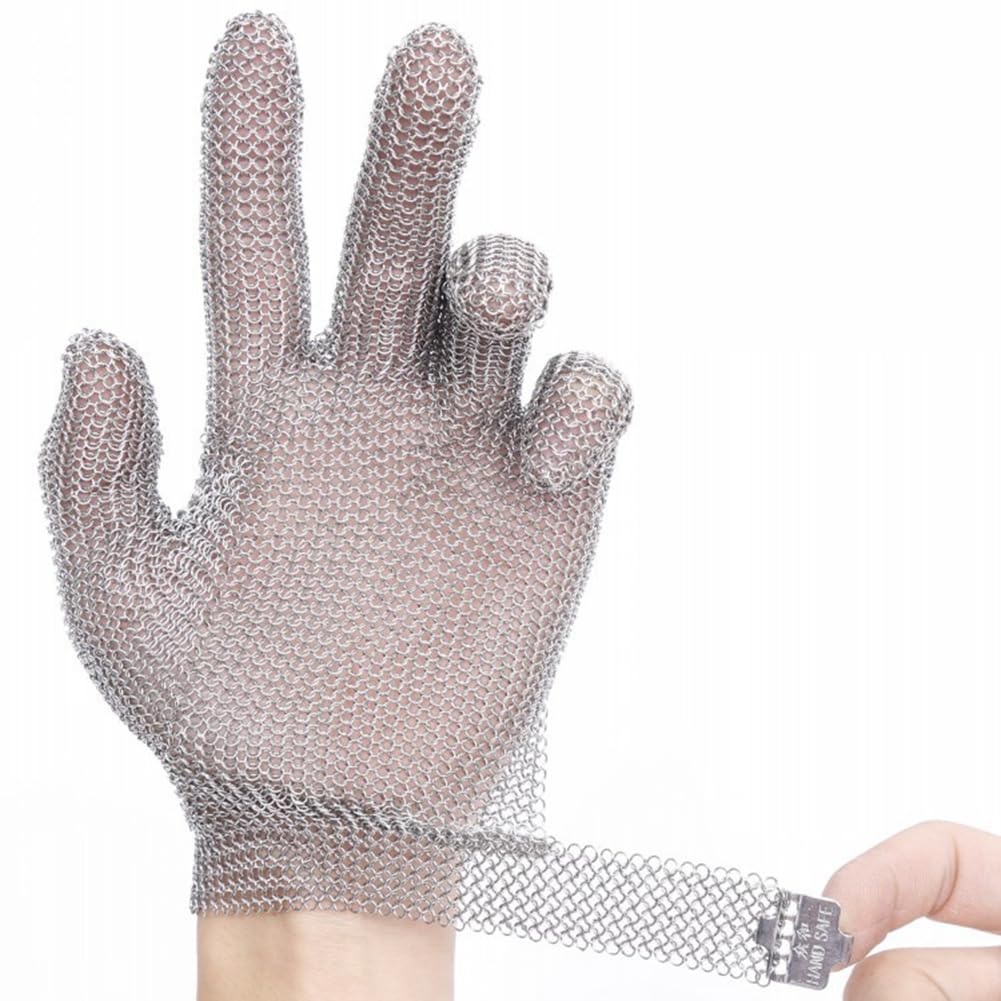 Guanti antitaglio in acciaio inox Cut Resistant Guanti da camicia a catena Guanti protettivi per carne, Proof Carne, Sicurezza Lavoro Outdoor Protezione Tool M