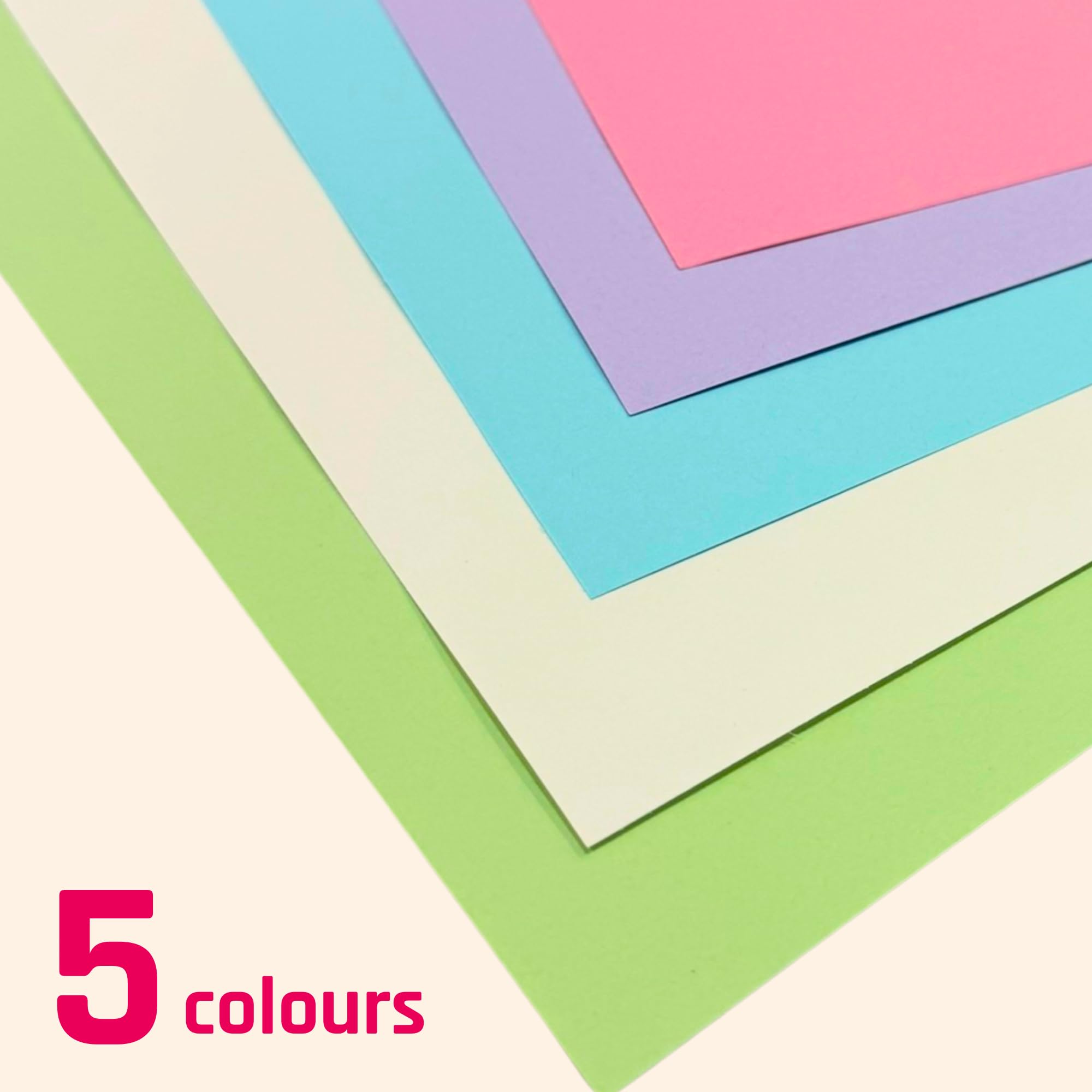 Papier A3 Couleur Lot 100 Feuilles Papier Couleur A3 80g - 5 Couleurs Vives - Imprimable Et Artisanat Fourniture Bureau Couleur
