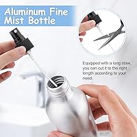 Vista 3 de Paquete de 4 botellas de aerosol de aluminio de 8 onzas, botellas atomizadoras de metal vacías con bomba de prensa y tapas, botellas de aerosol