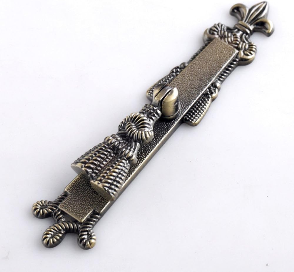 Antique Copper single hole handle blue bronze hanging handle drawer wardrobe door handle European pastoral 2 PCs, A