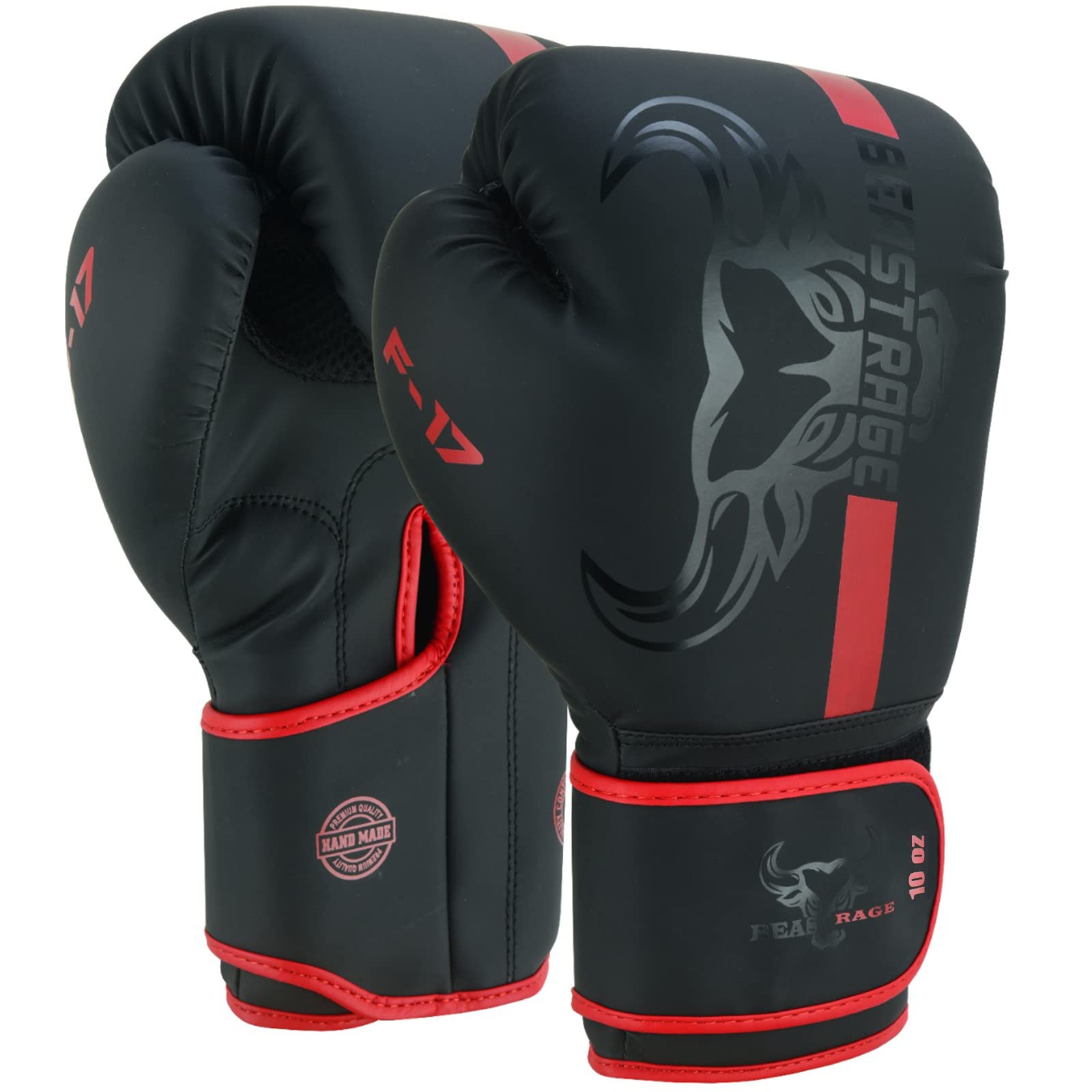 BEAST RAGE Guantoni da boxe Muay Thai, kickboxing, MMA, sacco da combattimento, allenamento, allenamento per uomini e donne, guanti da fitness imbottiti