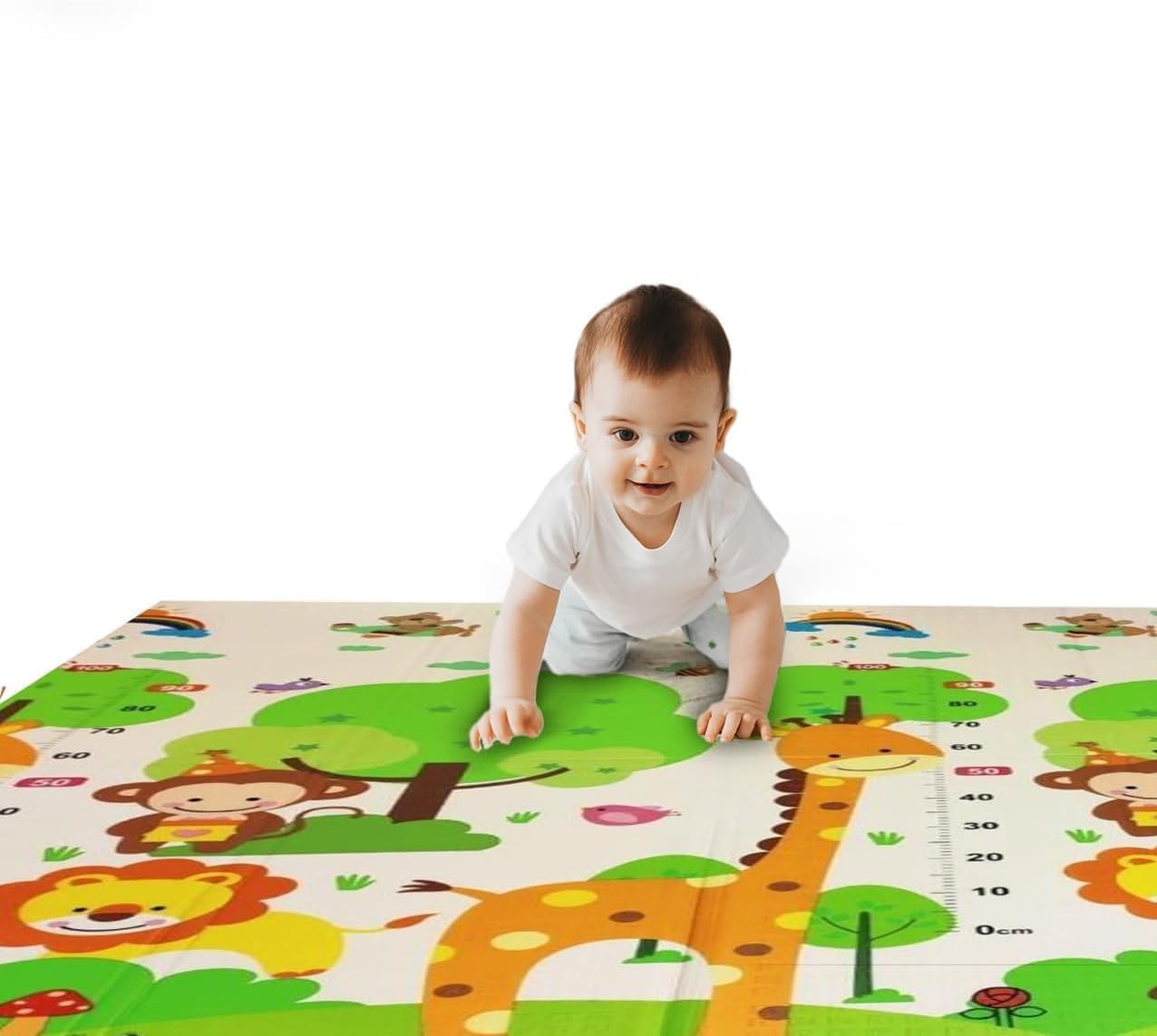 PICCASIOBaby Playmat, Folding Mat- Reversible, Waterproof,150 * 180 * 1.5 CM Portable Crawl Mat for Indoor & Outdoor Use - Non-Toxic, Colorful Design