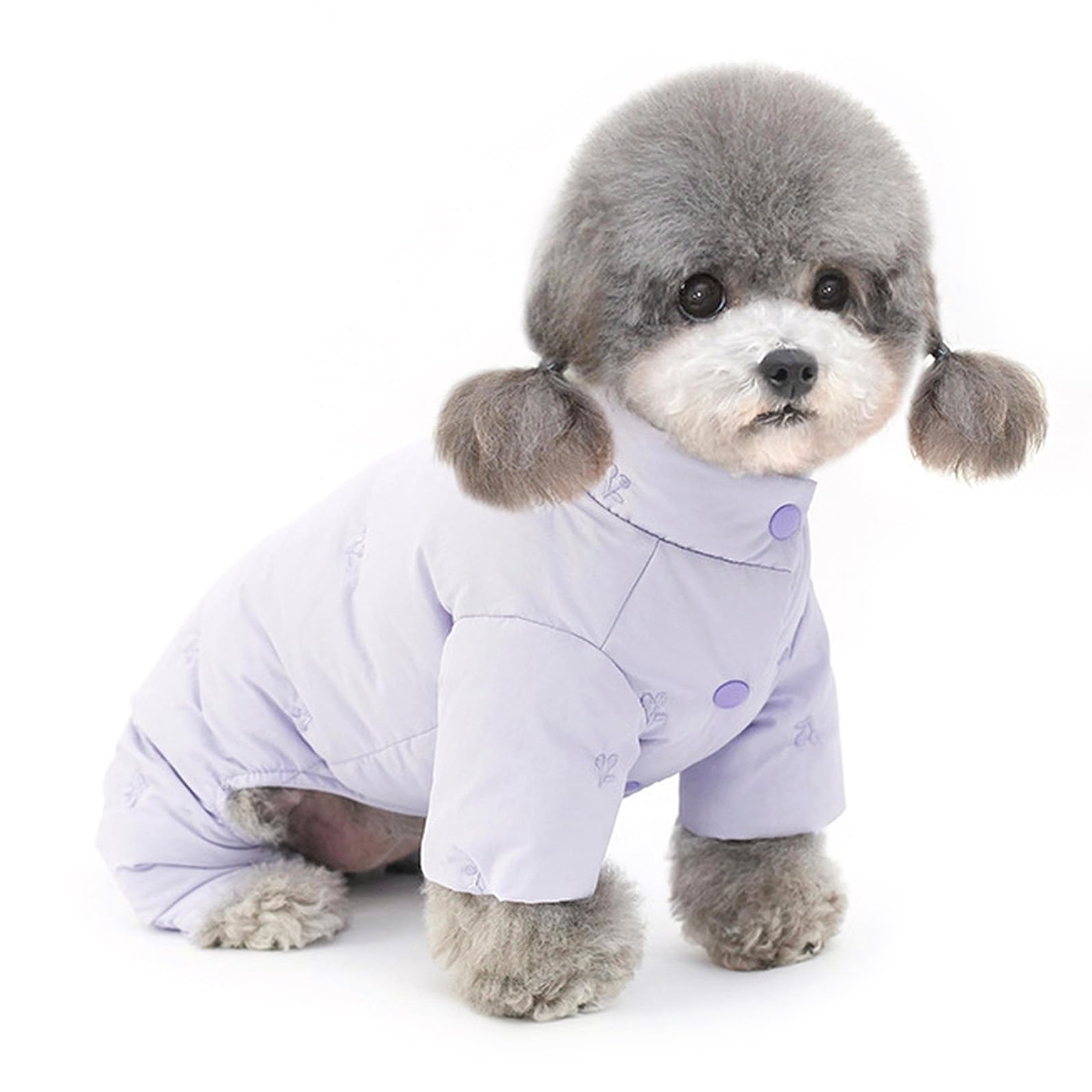 Chaqueta de Invierno para Cachorros, Traje de Nieve para Perros, Abrigo Acolchado de Lujo a la Moda con Bordado a Mano, Ropa cálida a Prueba de Viento para Perros pequeños
