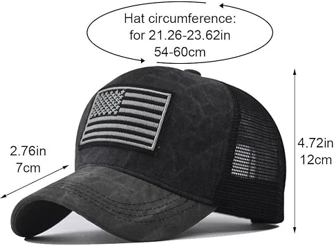 Mesh Baseball Cap with Usa Flag Breathable Snapback Hats Outdoor Sport Caps Unisex Adjustable Trucker Hats