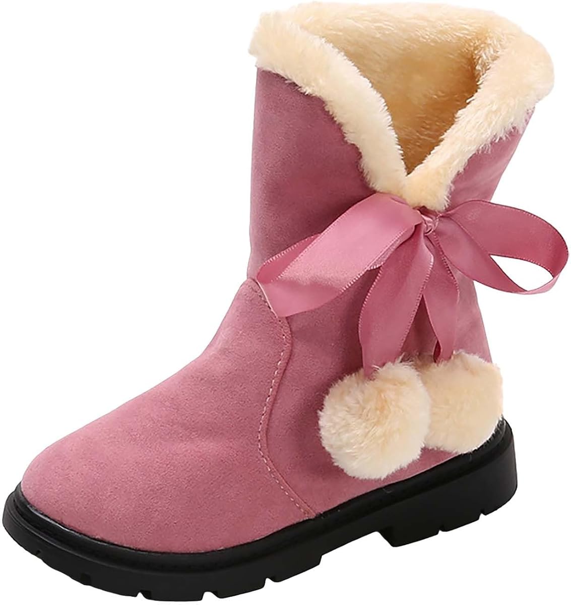 Botas de nieve para niñas pequeñas Zapatos de invierno Bowkont para niñas Botas con forro de F𝐮r para niñas pequeñas Zapatos de invierno Botas de nieve para niñas