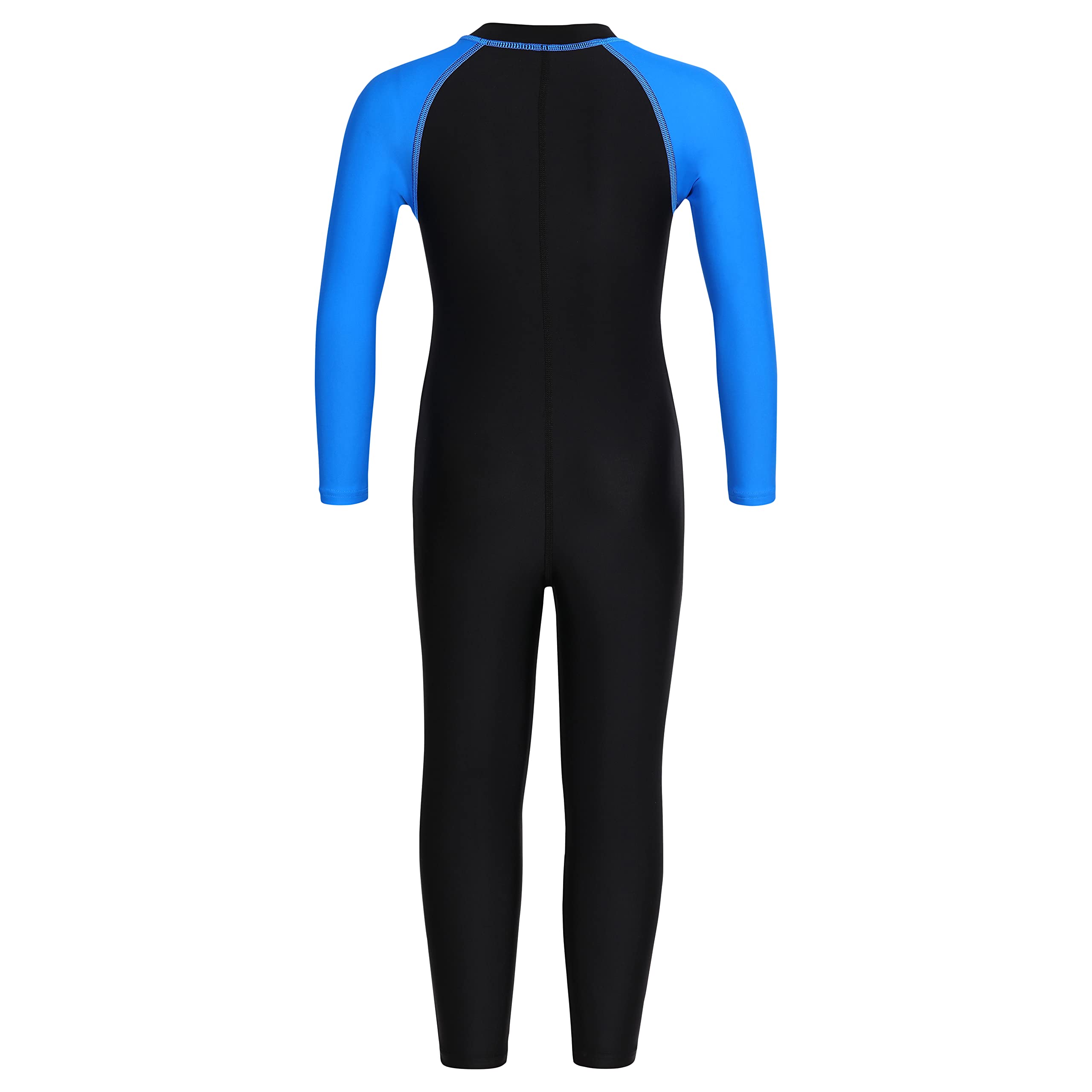 Speedo Tots Unisex Endurance 10 High Chlorine Resistant UPF 40+ Sun Protection All in One Suit for Boys and Girls - Black & Bondi Blue 1