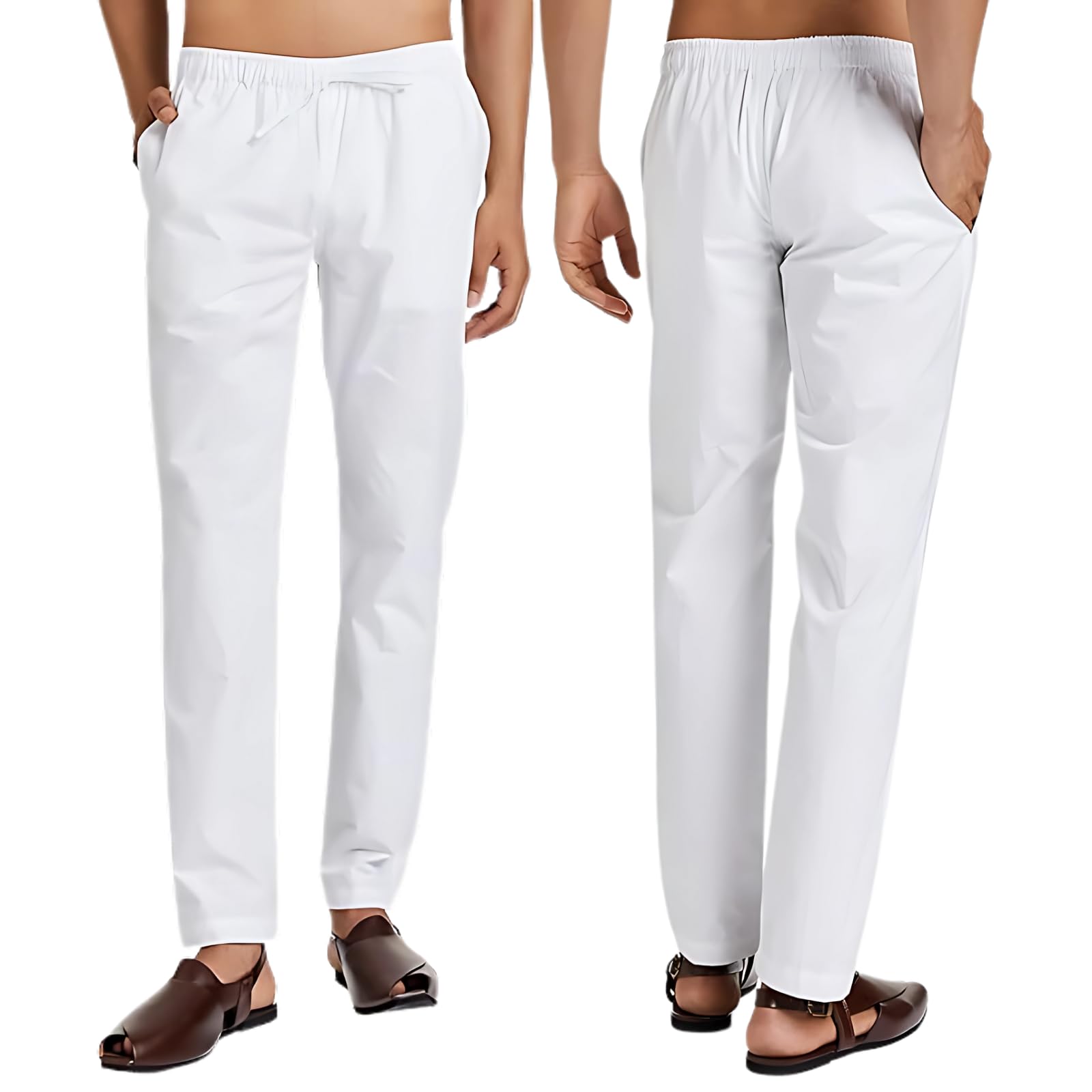 Men's Pure Cotton Pajamas Chic Lounge Wear Sleep Elastic Waist Premium Cotton Men's Pajamas Drawstring Loose Fitting Lounge Pants Elastic Waist Summer wear Low-Key Loose Tidy Drawstring-image-8