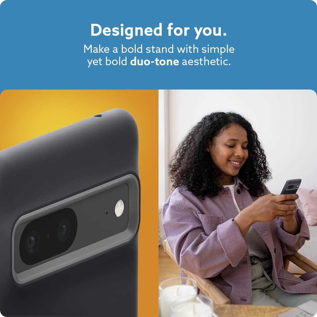 Caseology Nano Pop for Google Pixel 7 Case 5G [Military Grade Drop Tested] Dual Layer Silicone Case (2023) - Black Sesame