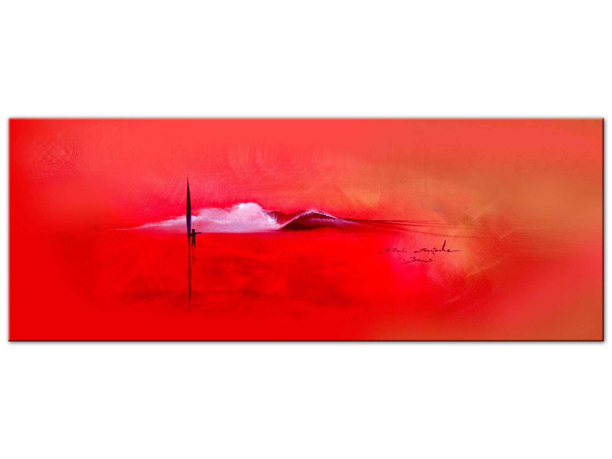 DECLINA, Quadro Decorativo da Parete per Soggiorno Moderno, Poster da Parete, Riproduzione Pittura su Tela Red Ambiance, 80 x 30 cm