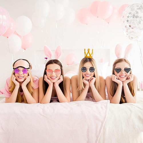 Miniatura 6 de Paquete de 9 gafas de sol irregulares divertidas, con forma de corazón, mariposa, nube, sin marco, hongos, estrellas en forma de estrella para