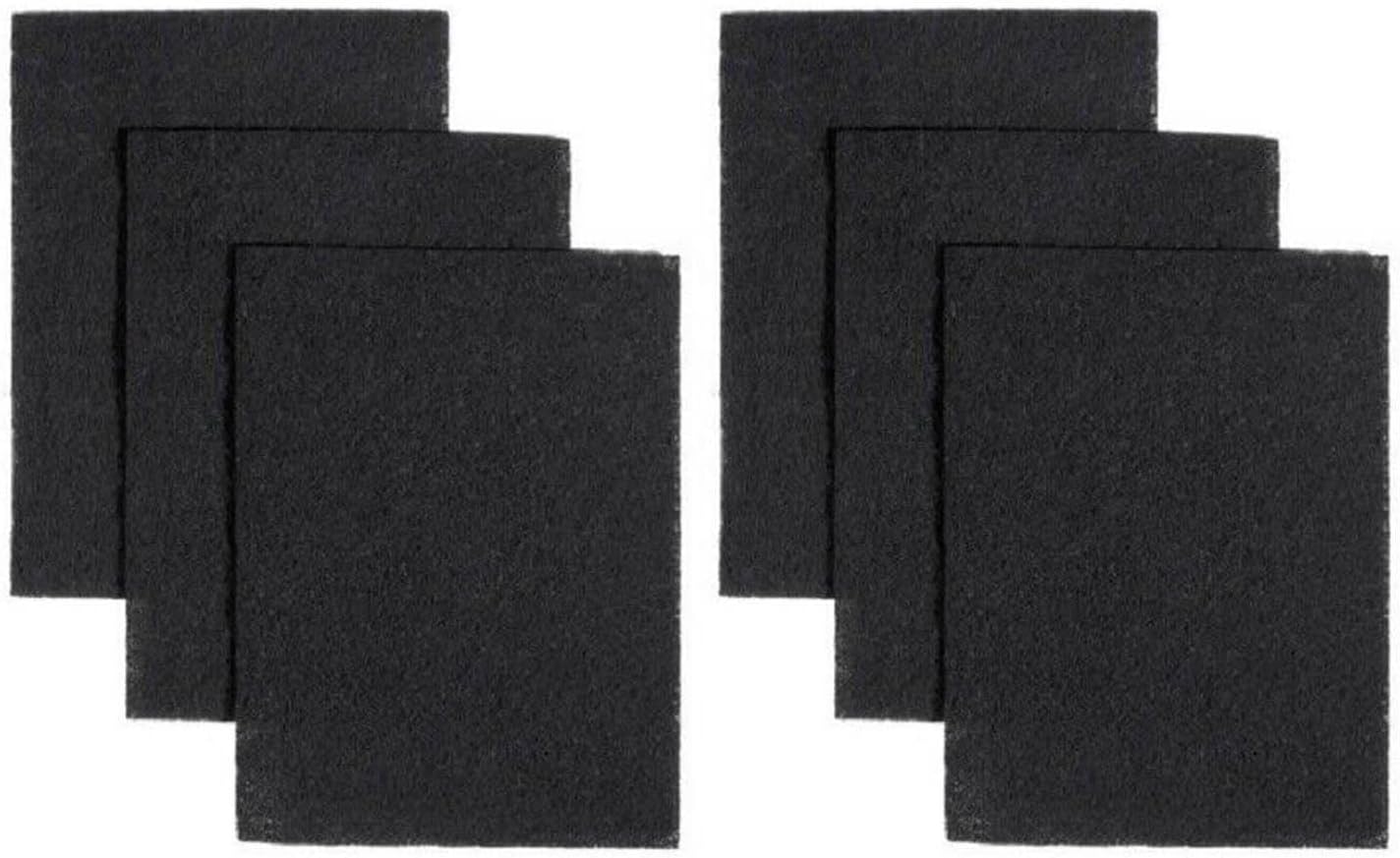 HASMX Charcoal Carbon Pad Filter Replacement Kit Replacement for Whirlpool Fits for AFF100-CFM Models, 8" X 10-1/2" X 1/4", 6-Pack
