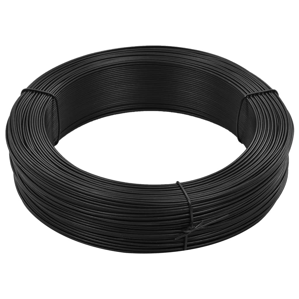 ShGaxin Fil pour attacher des clôtures, grillage en fer, grillage poulailler, rouleau de fil, acier gris anthracite 250 m 1,4/2 mm