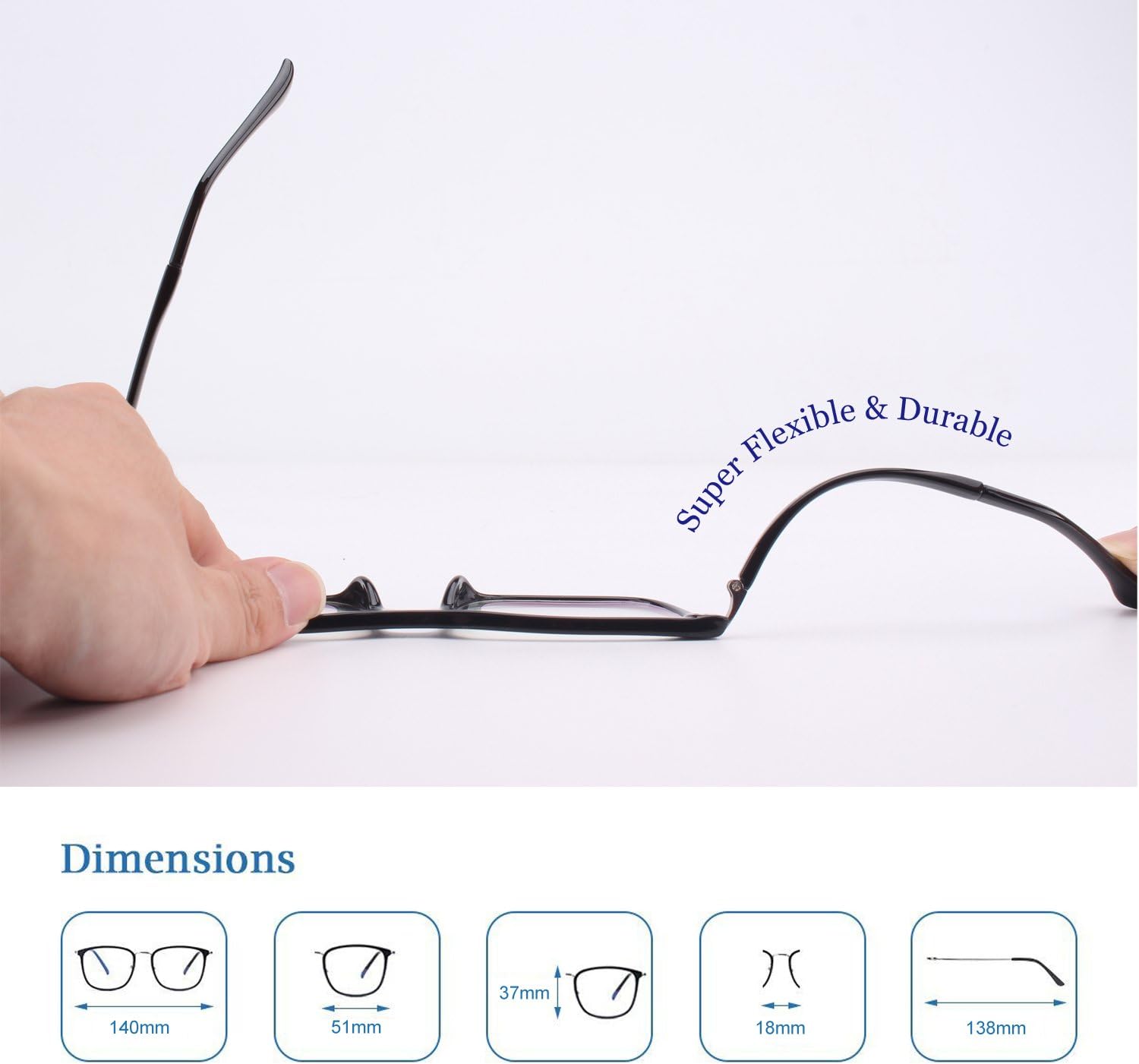 CGID CY46 Premium TR90 Frame Blue Light Blocking Glasses,Anti Glare Fatigue Blocking Headaches Eye Strain,Safety Glasses for Computer/Phone/Tablets,Rectangle Flexible Unbreakable Frame,Yellow Lens