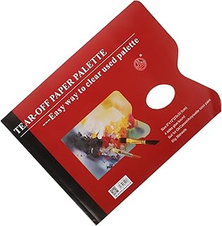 SHINEOFI 1 Paleta De Papel Tapa Hermético Estrellarse Estaño Aerógrafo Cacerola Húmedo Agua Garabatear Volar Almohadilla Lavable Paleta De Rasgar Paletas De Papel Arte Licuadora Rojo